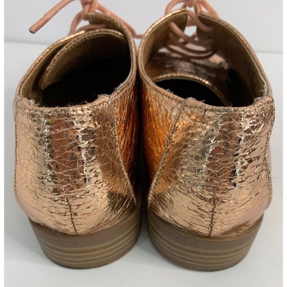 Just fab women’s Billie Jean oxford metallic size 6.5 5904 flats lace up pink - Picture 4 of 7